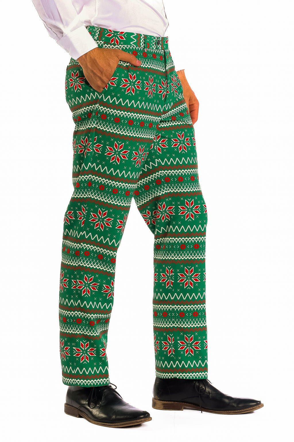 The Kris Kringle | Green Fair Isle Christmas Suit - Shinesty