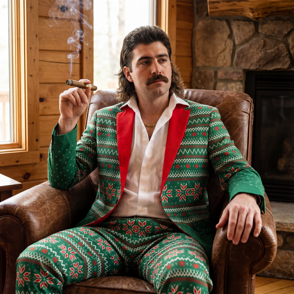 The Kris Kringle | Green Fair Isle Christmas Suit | Size 40