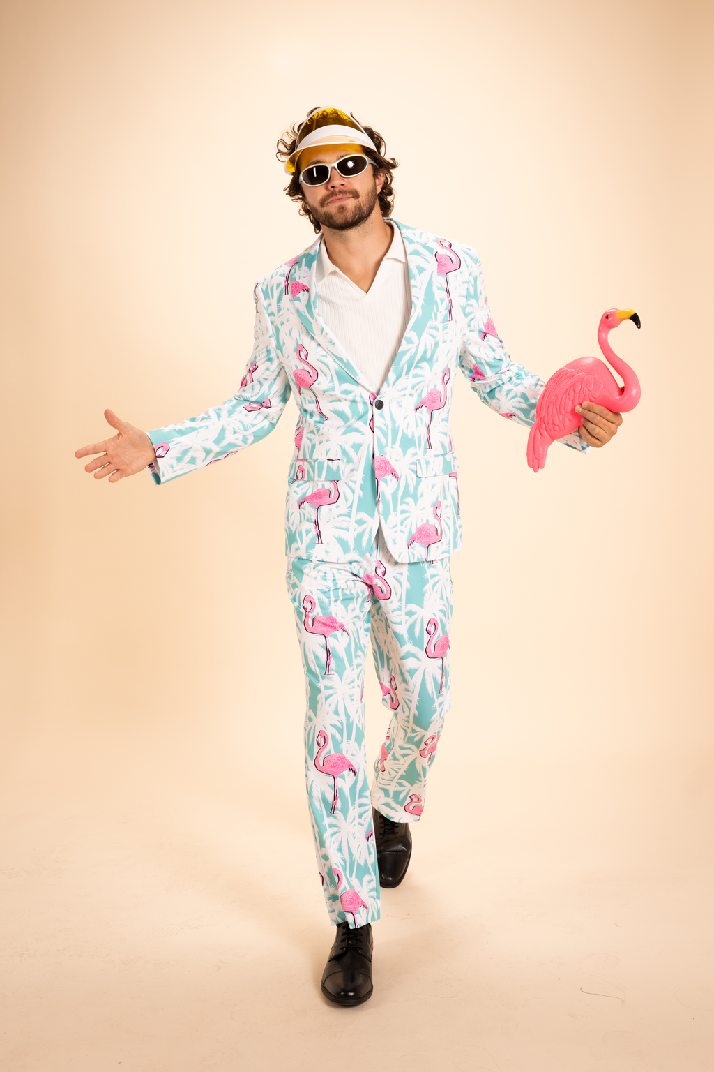 The La Flamenca | Flamingos Men's Printed Suit Pants - Shinesty