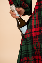 The Lincoln Log Love Lady | Women's Green Plaid Christmas Long Sleeve Dress - Shinesty