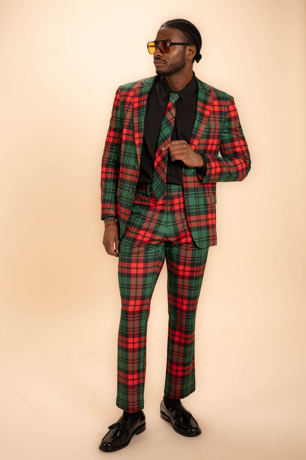 The Lincoln Log Love Daddy | Men's Green Plaid Christmas Men's Novelty Suit