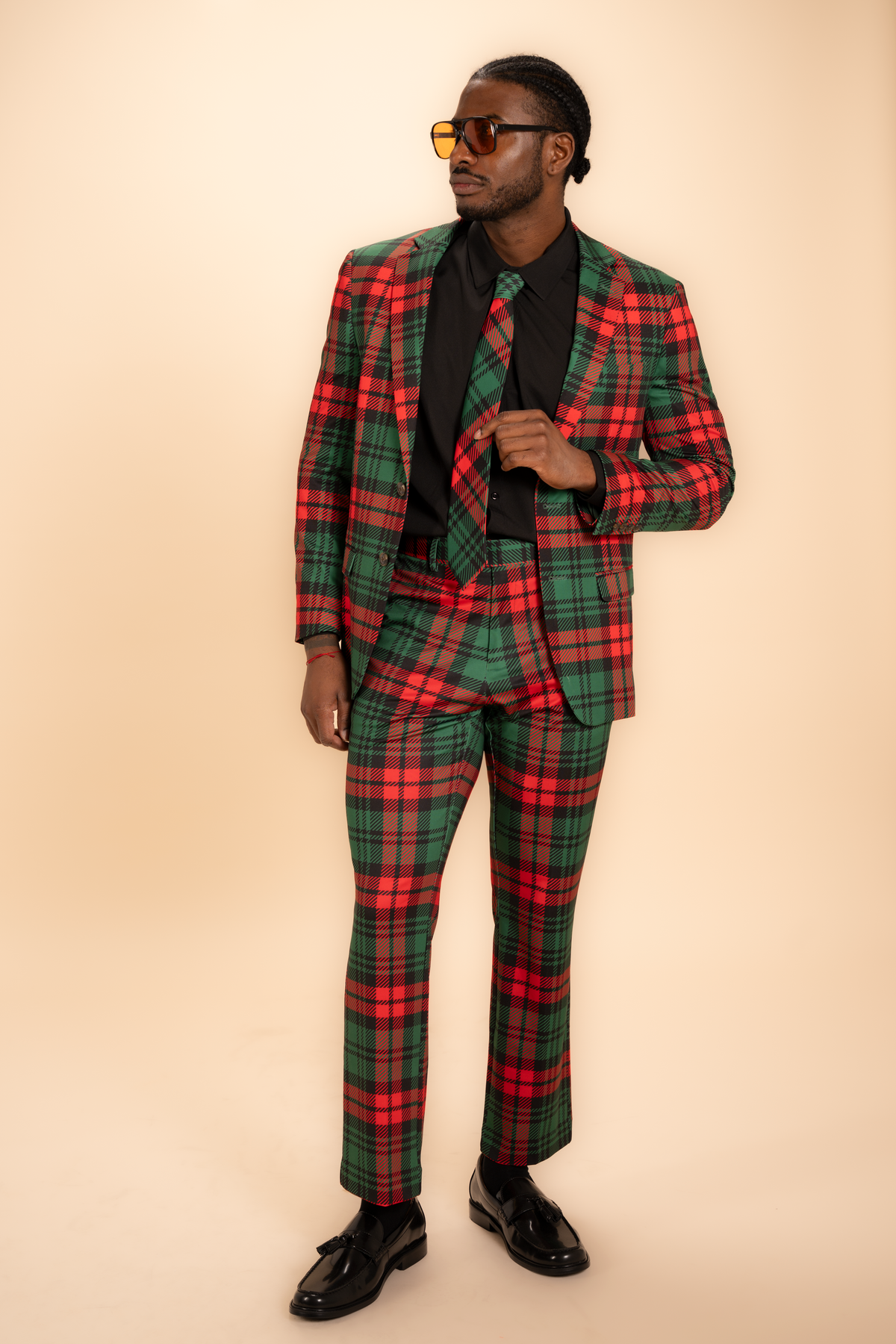 The Lincoln Log Love Daddy | Men's Green Plaid Christmas Men's Novelty Suit