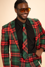 The Lincoln Log Love Daddy | Men's Green Plaid Christmas Men's Novelty Suit