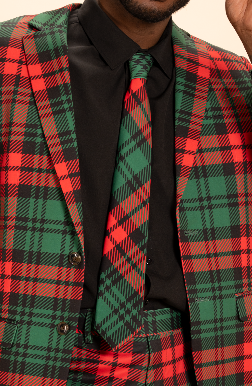The Lincoln Log Love Daddy | Men's Green Plaid Christmas Men's Novelty Suit