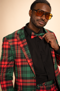 The Lincoln Log Love Daddy | Men's Green Plaid Christmas Men's Printed Bow Tie