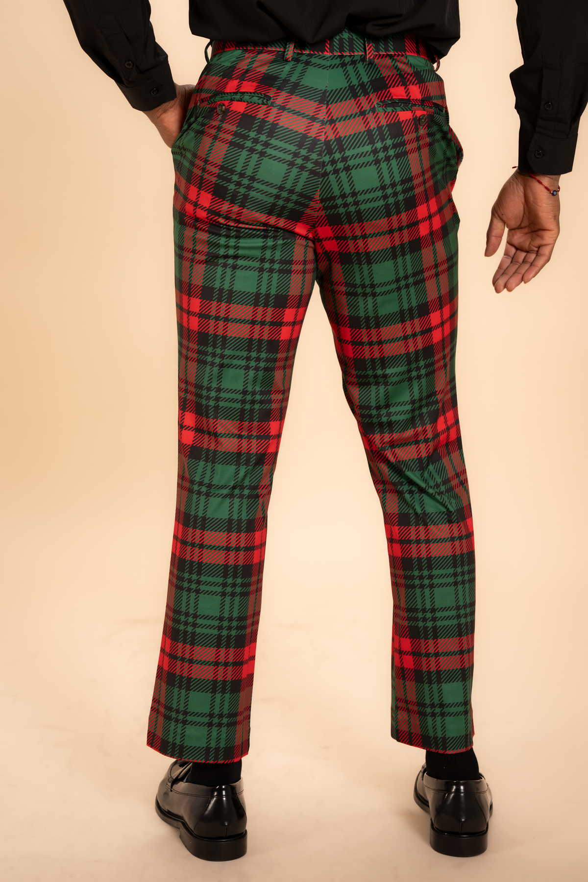 The Lincoln Log Love Daddy | Men's Green Plaid Christmas Men's Printed Suit Pants