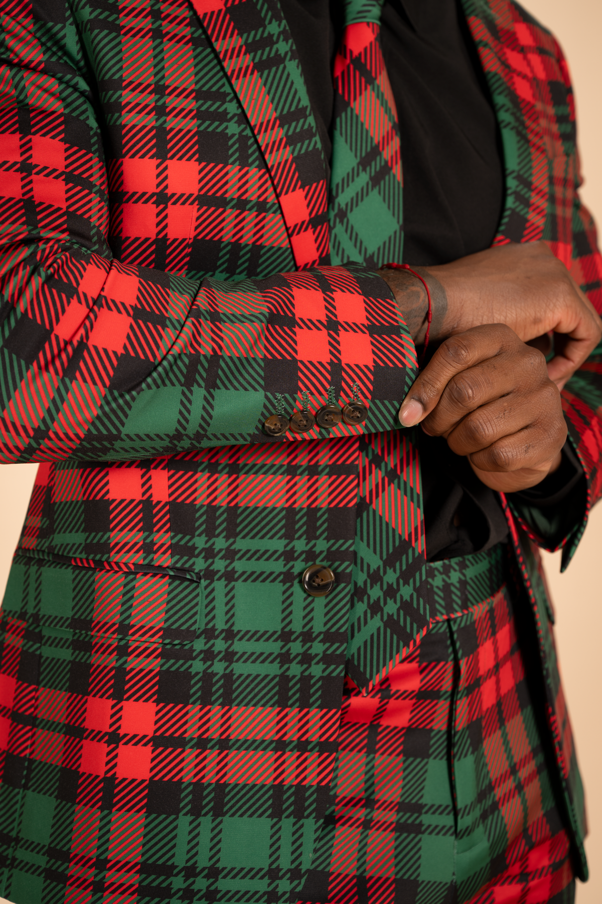 The Lincoln Log Love Daddy | Men's Green Plaid Christmas Men's Novelty Suit