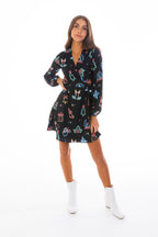 The Naughty Neon Noel | Neon Lights Christmas Wrap Dress - Shinesty