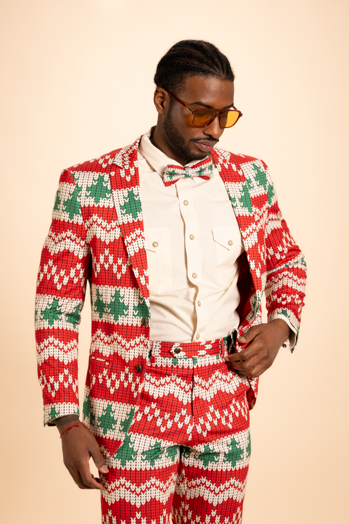 The Red Ryder | Fair Isle Knit Print Men's Novelty Suit - Shinesty