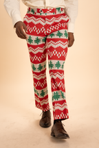 The Red Ryder | Fair Isle Knit Print Men's Printed Suit Pants - Shinesty