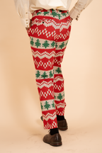 The Red Ryder | Fair Isle Knit Print Men's Printed Suit Pants - Shinesty