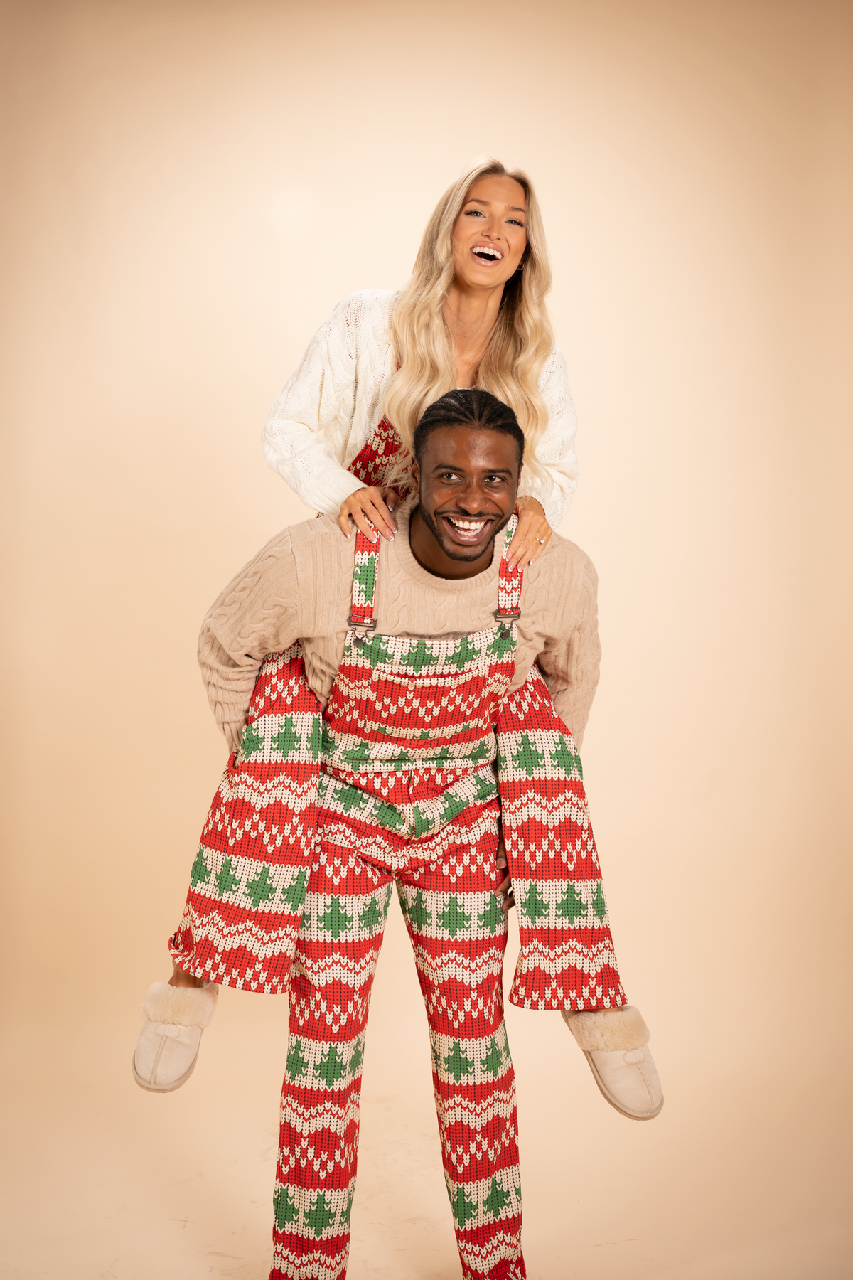 The Red Ryder | Fair Isle Knit Print Men's Straight Leg Pajamarall