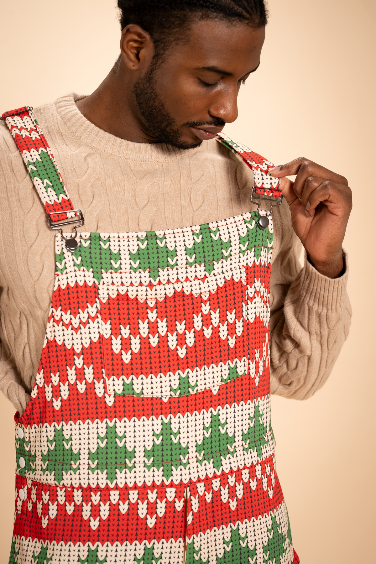 The Red Ryder | Fair Isle Knit Print Men's Straight Leg Pajamarall