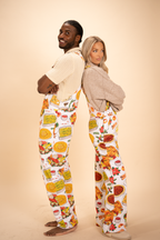 The Spread | White Thanksgiving Women's Wide Leg Pajamarall - Shinesty