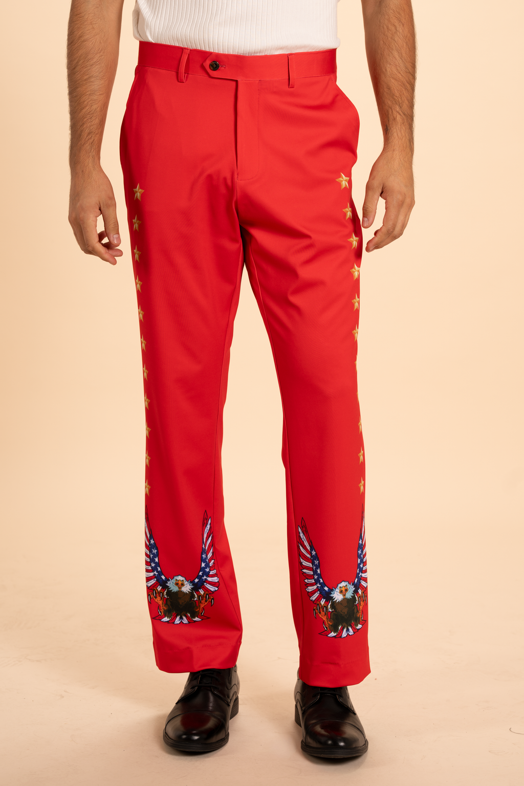 The Sunday Best | Red USA Men's Printed Suit Pants - Shinesty
