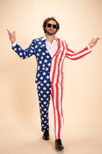The Tommy J | American Flag Men's Printed Suit Pants - Shinesty