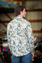 The Trophy | Deer and Geese Chinchilla Soft™ Long Sleeve Stretch Button Up Shirt - Shinesty