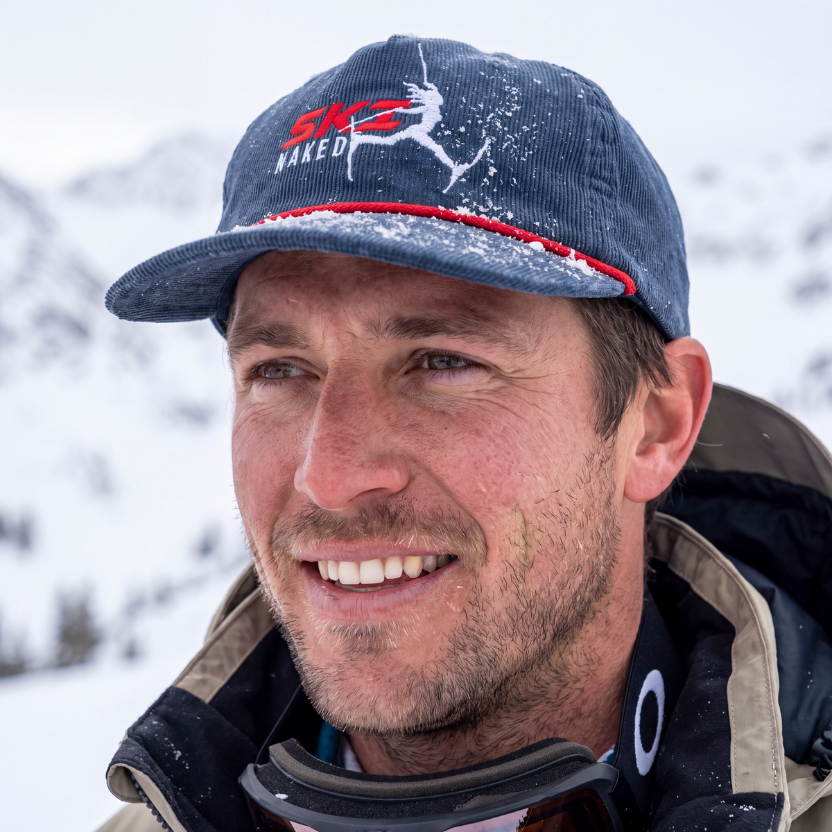 The Ski Naked | Skier 5-Panel Corduroy Snapback Hat - Shinesty