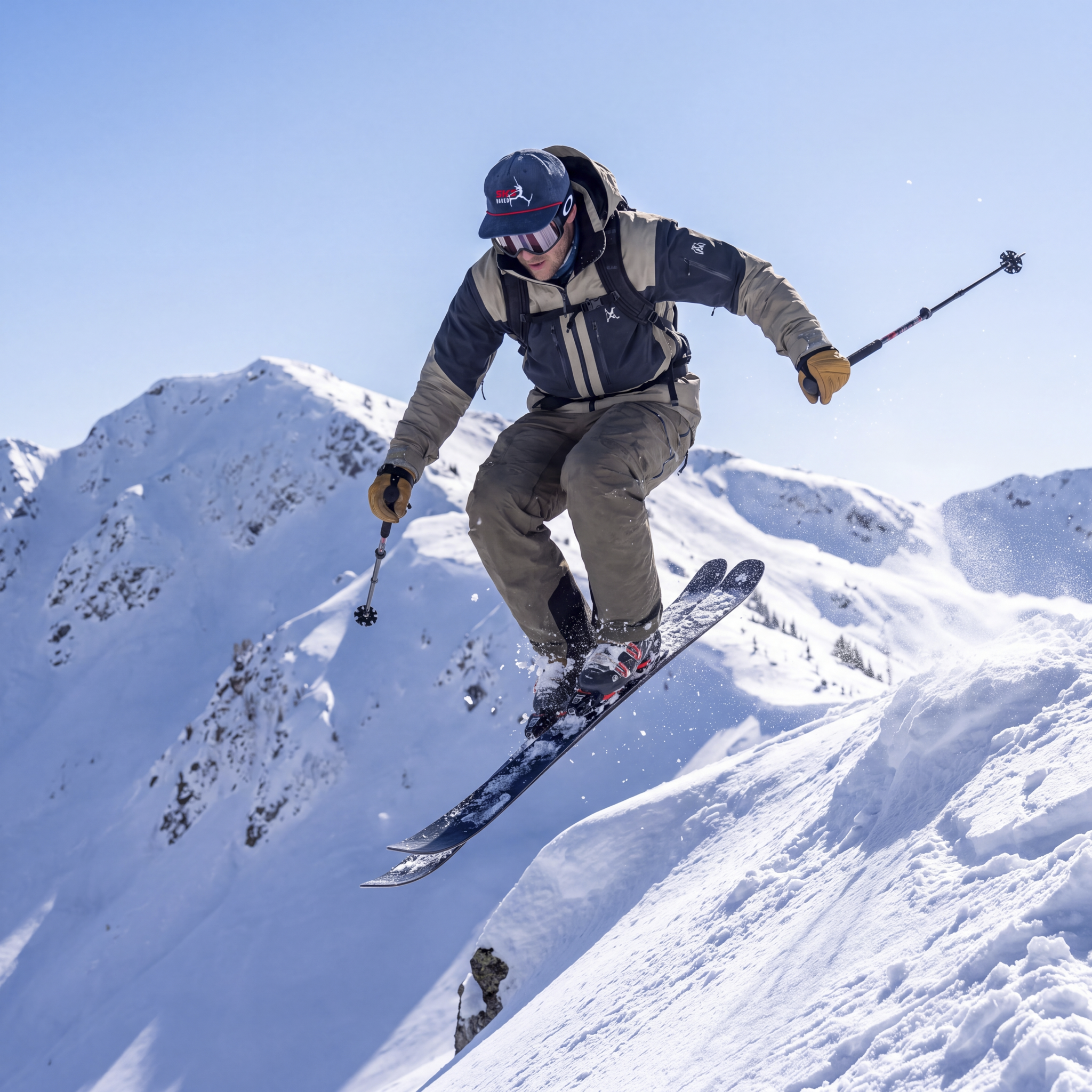 The Ski Naked | Skier 5-Panel Corduroy Snapback Hat - Shinesty