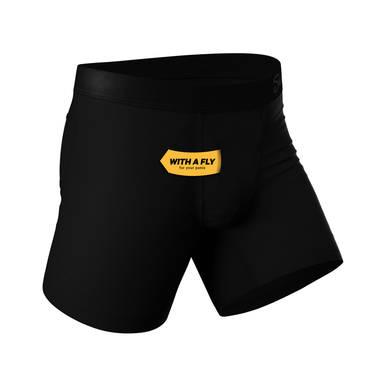The Threat Level Midnight | Black Cooling Ball Hammock® Underwear With Fly 5 Pack - Shinesty