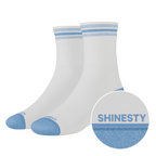 The Tickler | Powder Blue Stripe Heel Hammock™ Quarter Crew Socks - Shinesty