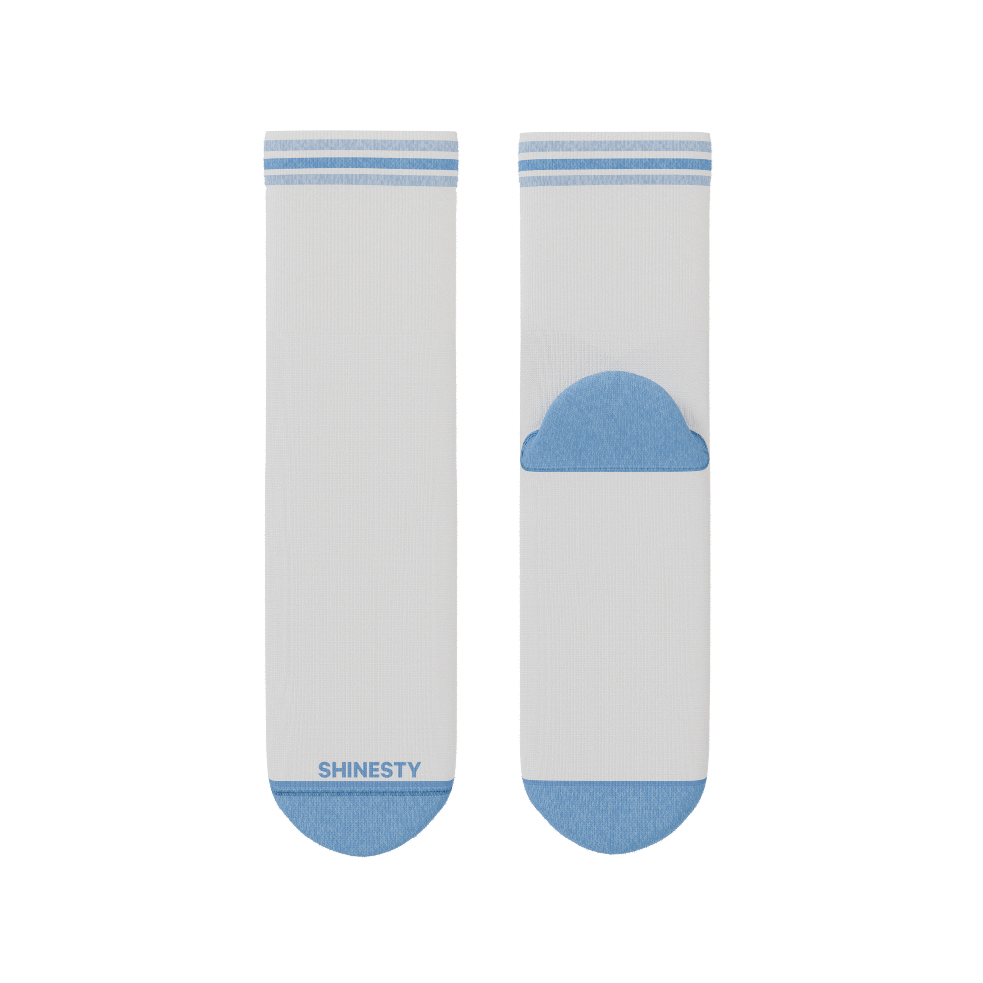 The Tickler | Powder Blue Stripe Heel Hammock™ Quarter Crew Socks - Shinesty