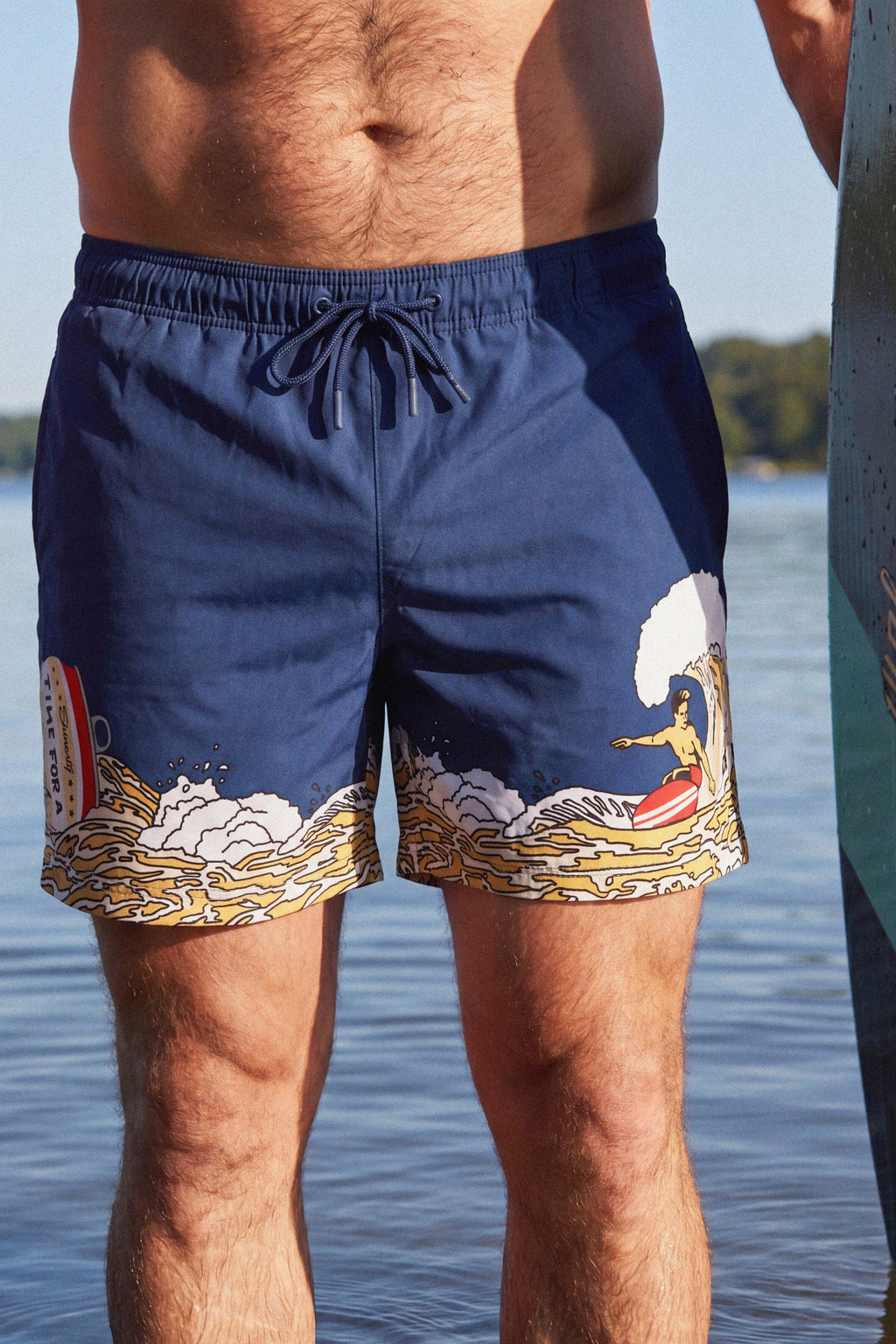 The Tidal Lager | Beer Surfer Ball Hammock® Pouch 5" Swim Trunks - Shinesty