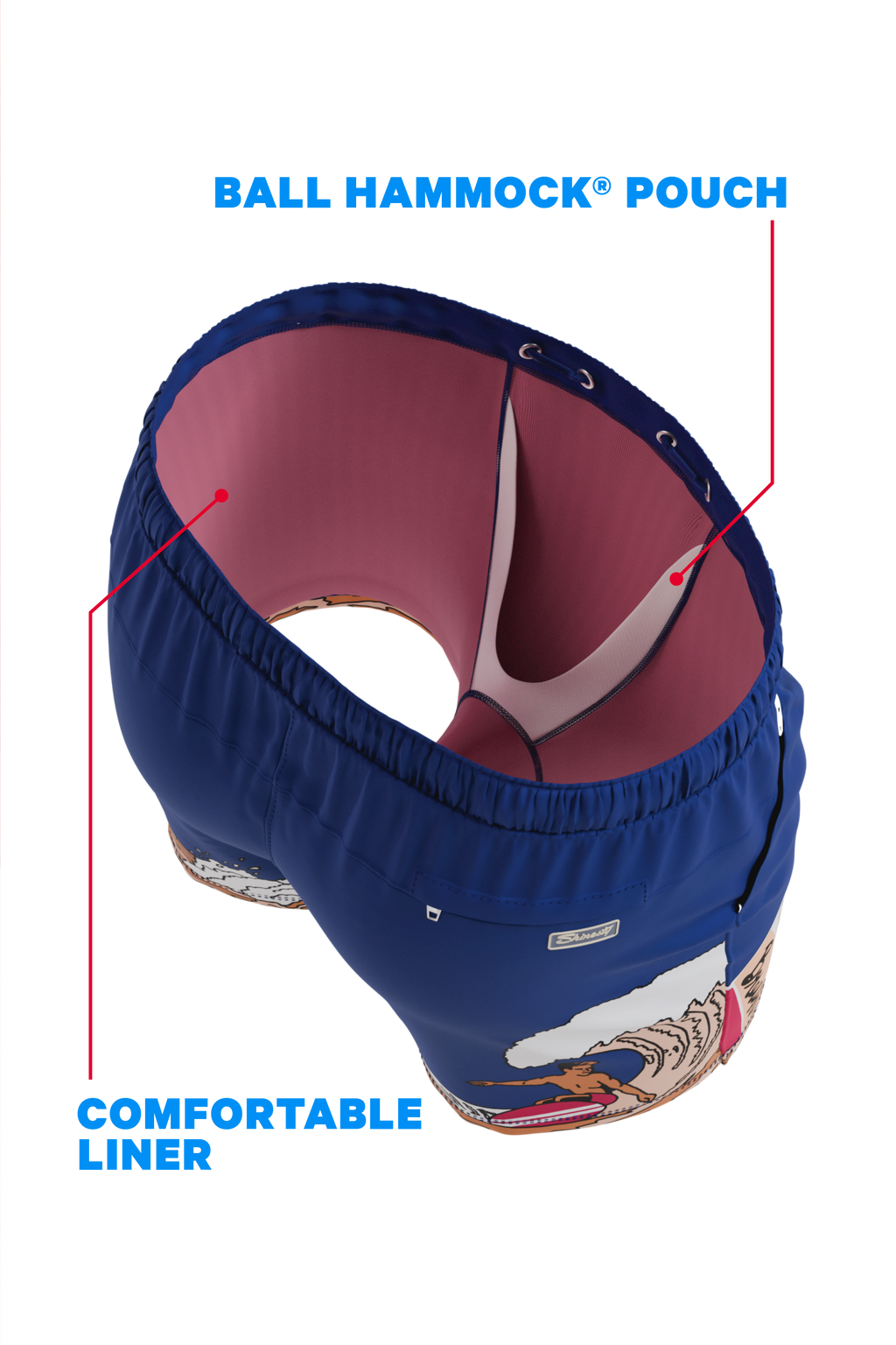 The Tidal Lager | Beer Surfer Ball Hammock® Pouch 8" Swim Trunks - Shinesty