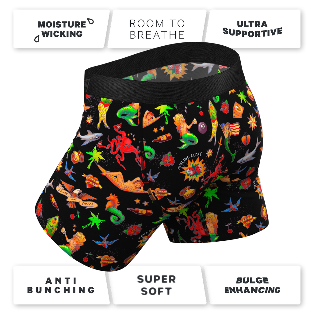 The Tight Ship | Sailor Tattoos Ball Hammock® Pouch Underwear With Fly - Shinesty