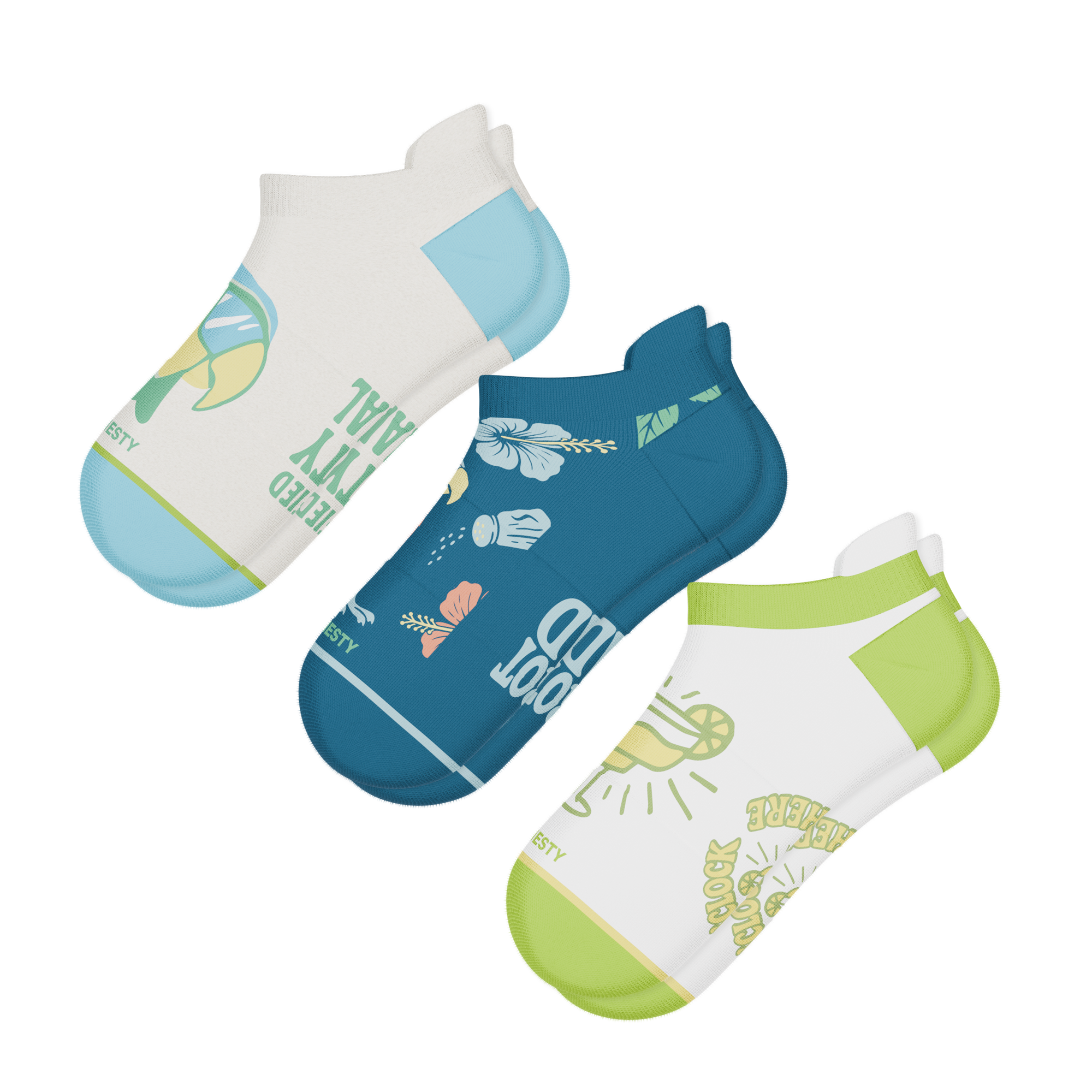 The Toes in the Sand | Heel Hammock™ Ankle Socks 3 Pack - Shinesty