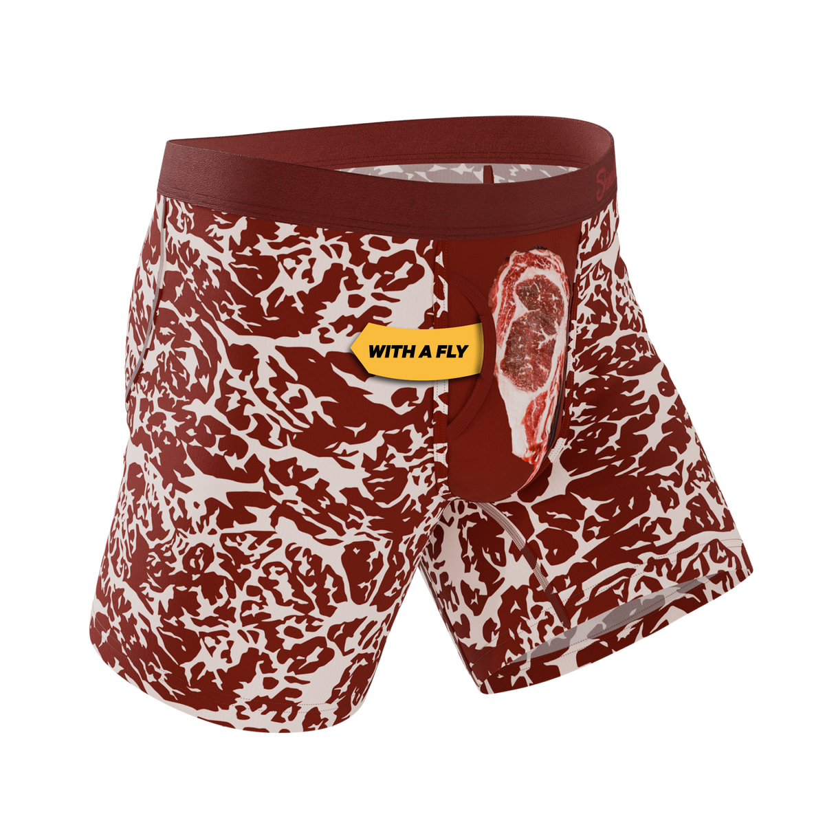 The Tomahawk | Marbled Meat Ball Hammock® Pouch Underwear With Fly - Shinesty