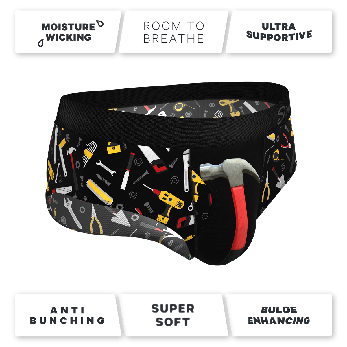 The Tool Belt | Hammer and Tools Ball Hammock® Pouch Underwear Briefs - Shinesty