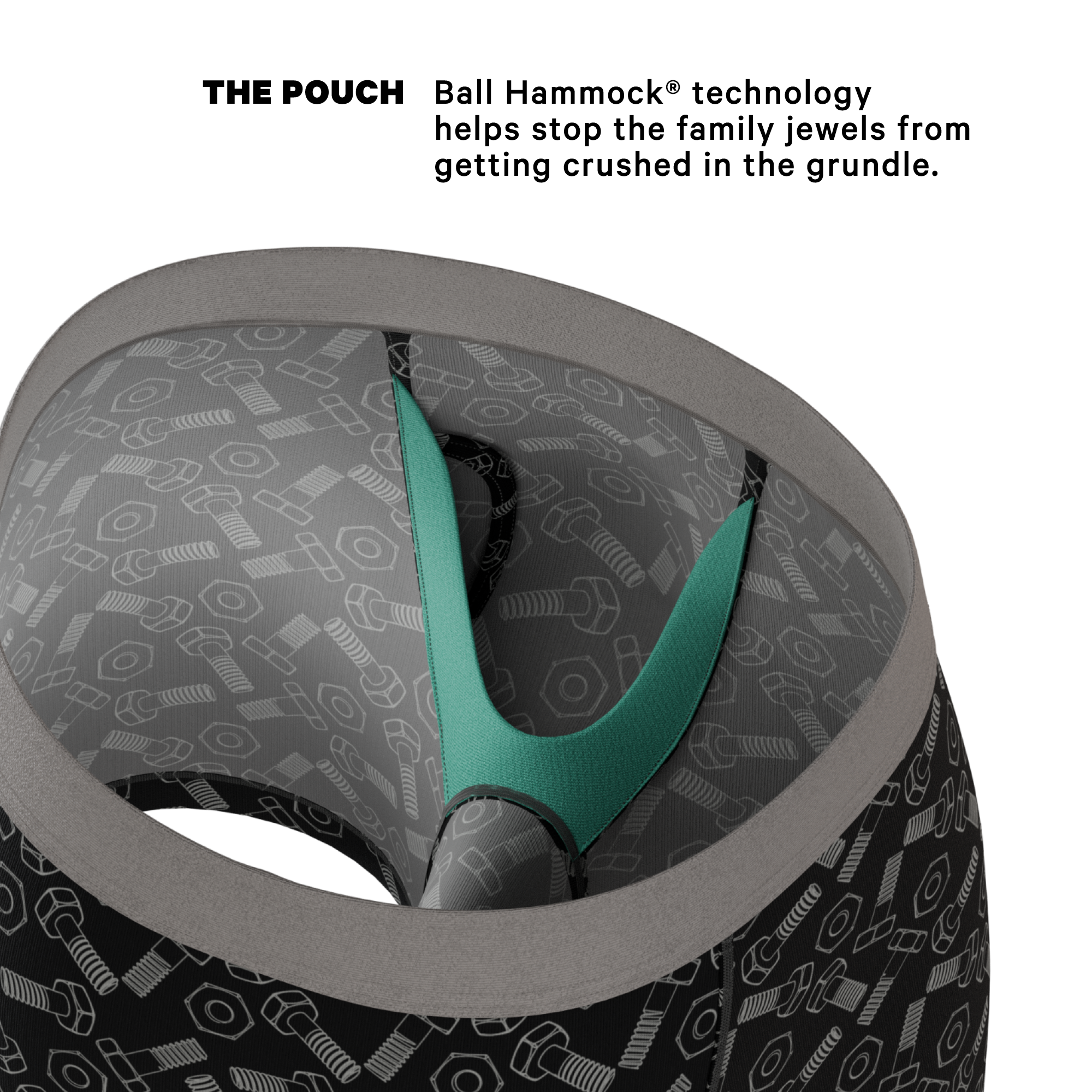 The Torque It | Wrench Ball Hammock® Pouch Underwear With Fly - Shinesty