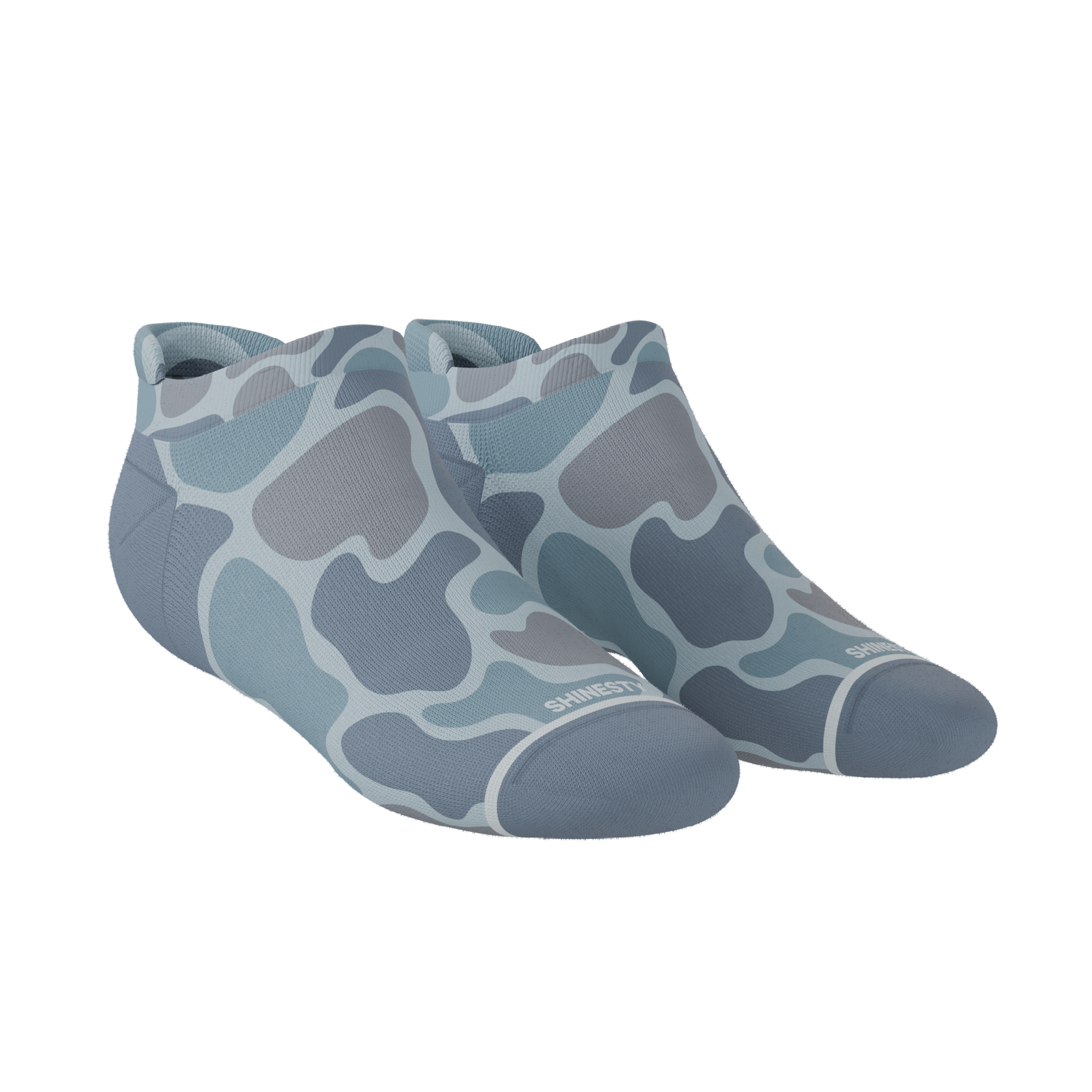 The Trail Runner | Tonal Grey Camoflauge Heel Hammock™ Ankle Socks - Shinesty