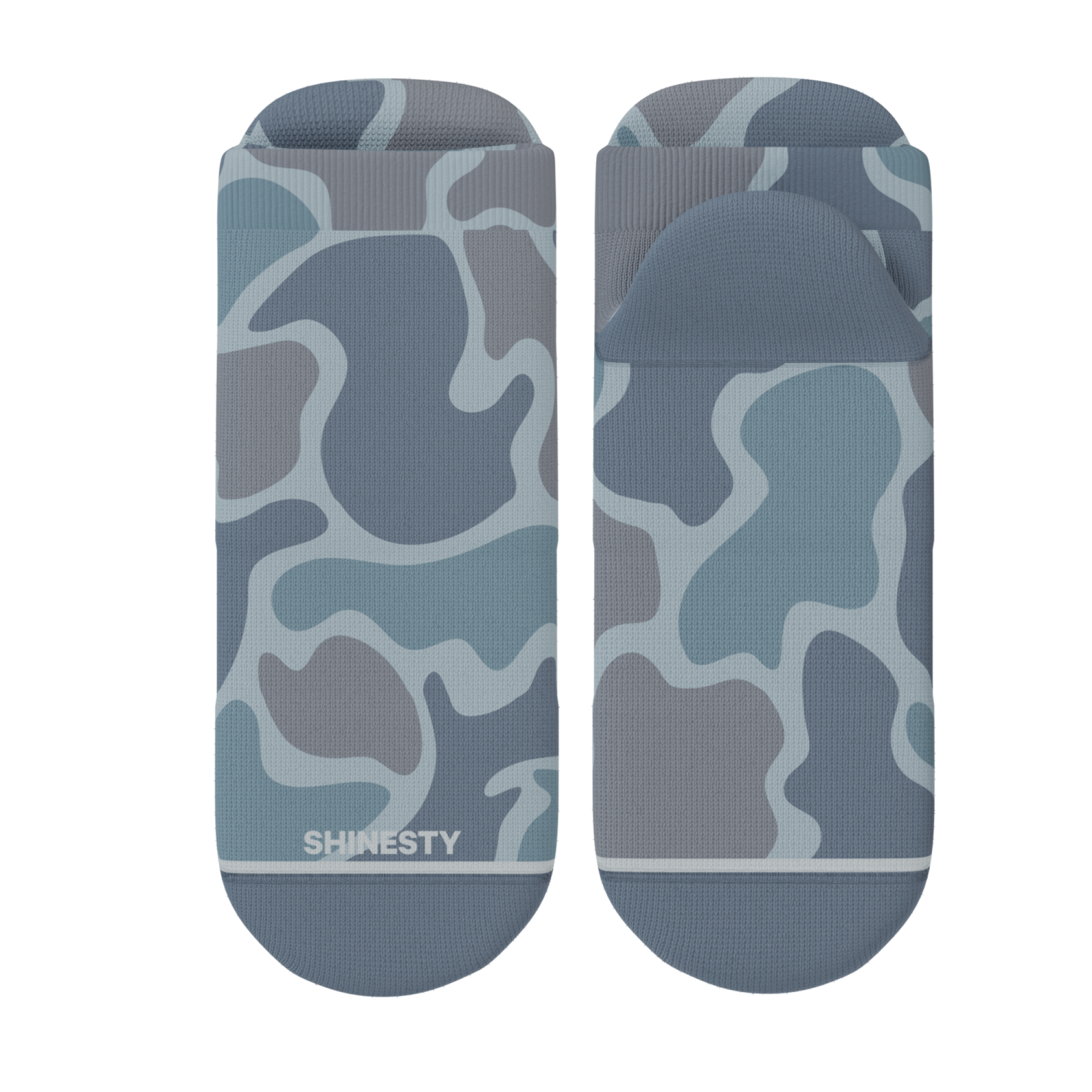 The Trail Runner | Tonal Grey Camoflauge Heel Hammock™ Ankle Socks - Shinesty