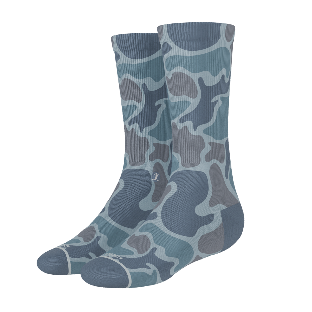 The Trail Runner | Tonal Grey Camoflauge Heel Hammock™ Crew Socks - Shinesty