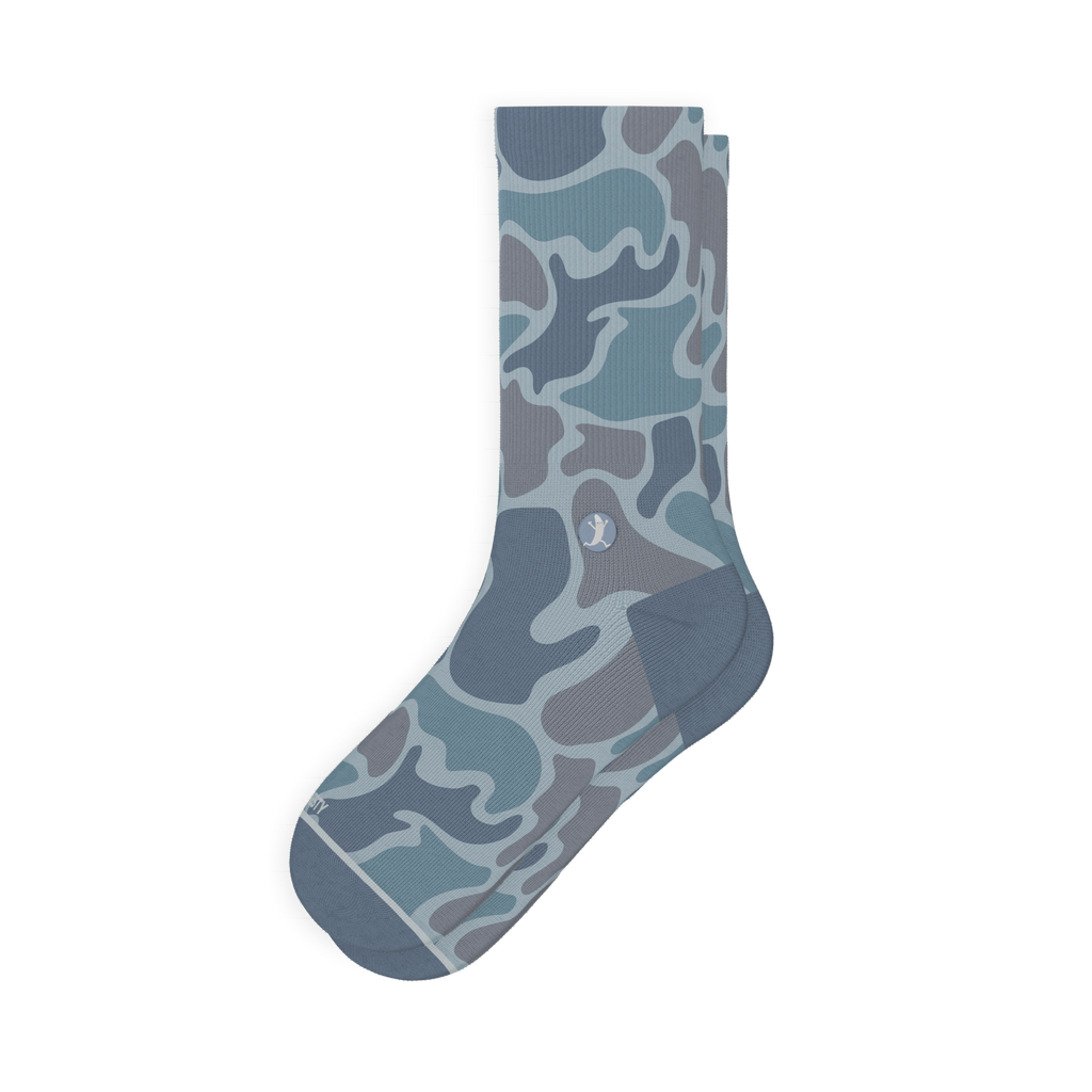 The Trail Runner | Tonal Grey Camoflauge Heel Hammock™ Crew Socks - Shinesty
