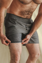 The Tribal Council | Grey Tonal Island Block Ball Hammock® 5 Inch Athletic Shorts - Shinesty