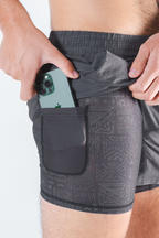 The Tribal Council | Grey Tonal Island Block Ball Hammock® 5 Inch Athletic Shorts - Shinesty