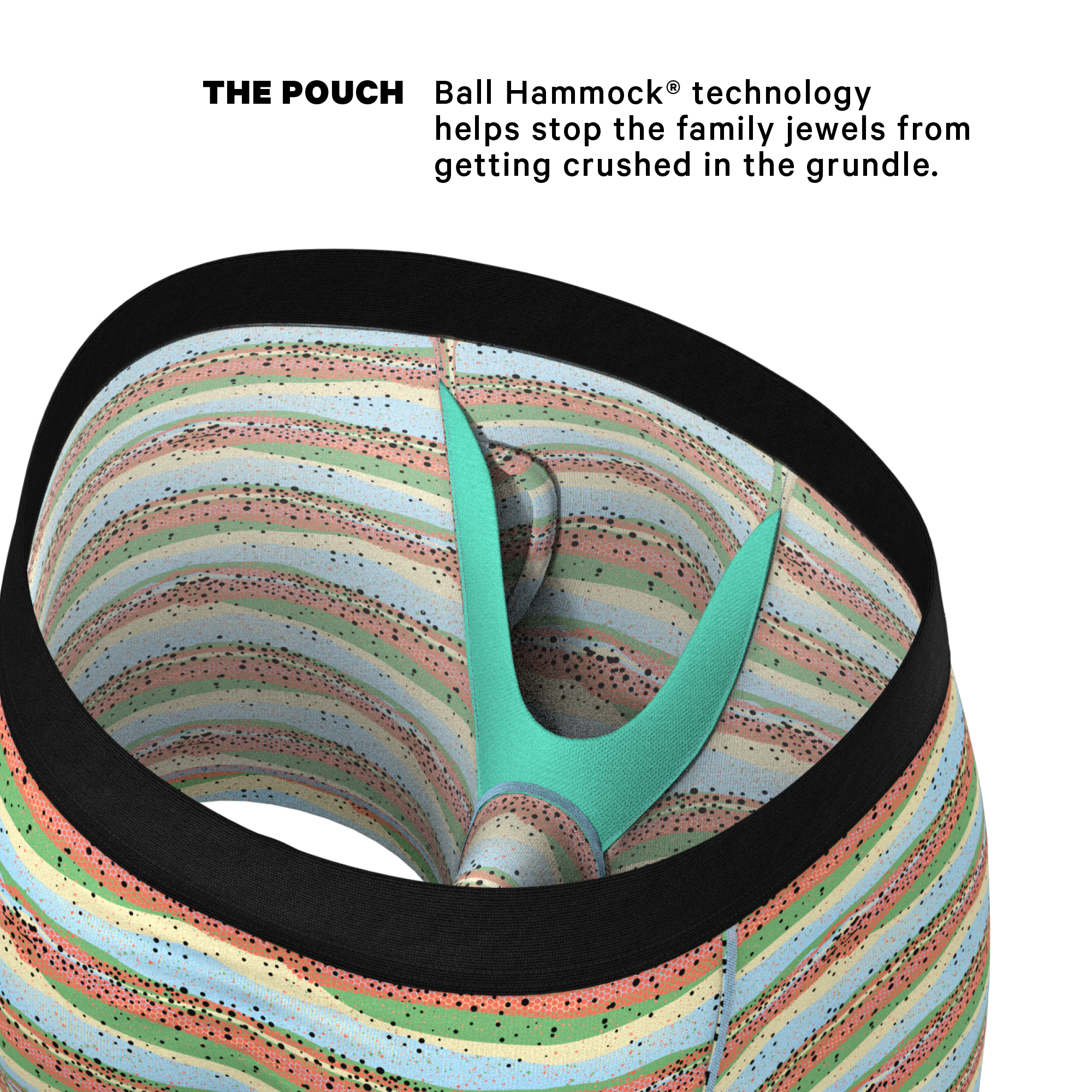 The Trout Of The Blue | Trout Skin Ball Hammock® Pouch Underwear With Fly - Shinesty
