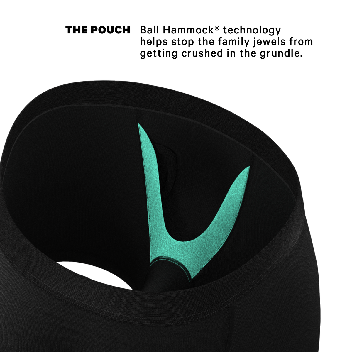 The 009 | Black Tuxedo Ball Hammock® Pouch Underwear With Fly - Shinesty