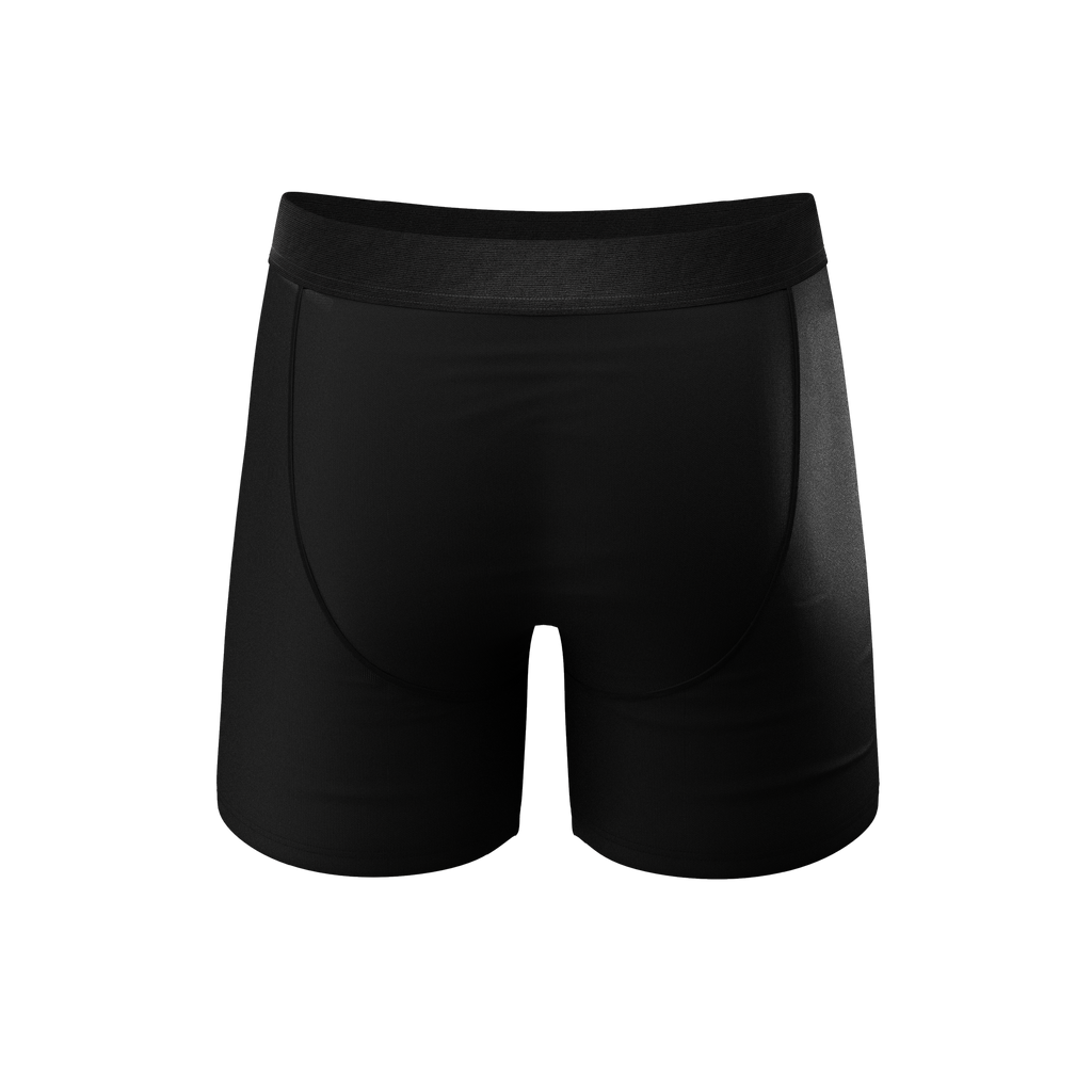 The 009 | Black Tuxedo Ball Hammock® Pouch Underwear With Fly - Shinesty
