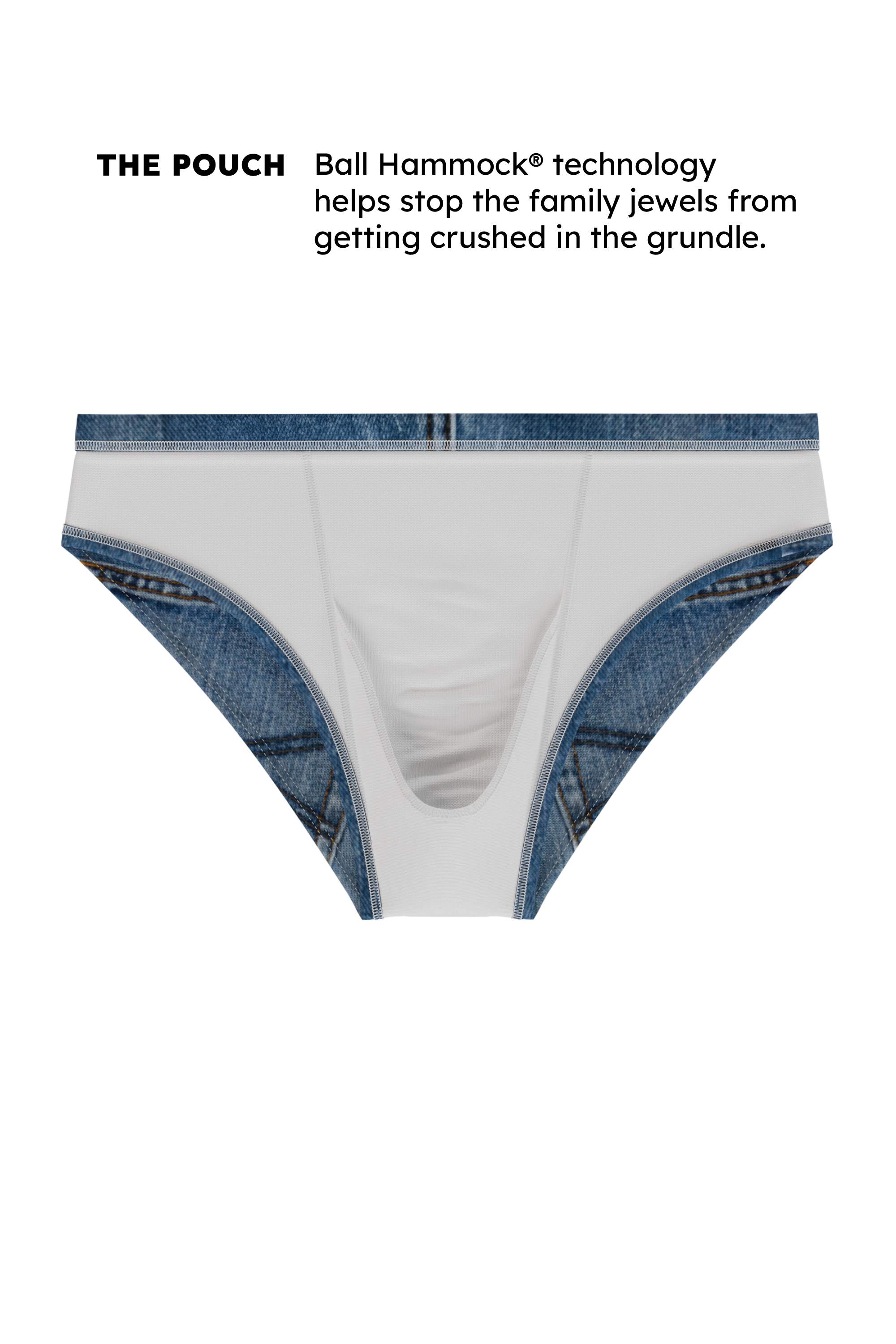 The Ranch Hand | Western Denim Ball Hammock® Pouch Swim Briefs - Shinesty