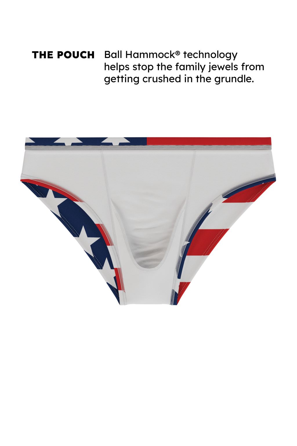The Unsurpassed Ass | American Flag Ball Hammock® Pouch Swim Briefs - Shinesty