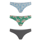 The Vacation Vices | Women's Thong Underwear 3 Pack - Shinesty