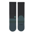 The Night Owl | Black and Teal Heel Hammock™ Crew Socks - Shinesty