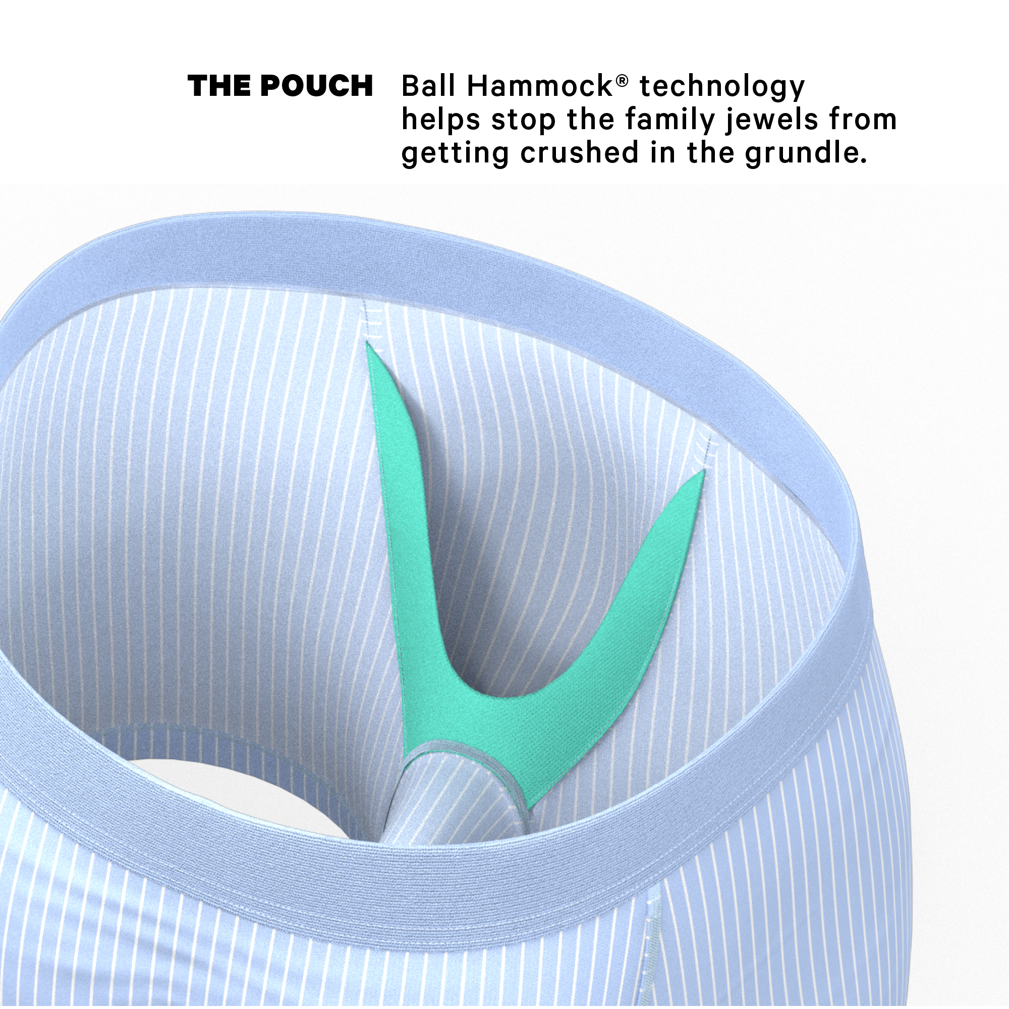 The Venus | Light Blue Stripe Ball Hammock® Pouch Underwear - Shinesty