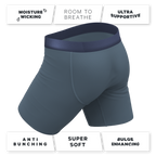 The Wake In The Lake | Tonal Teal Ball Hammock® Boxer - Long Leg - Shinesty