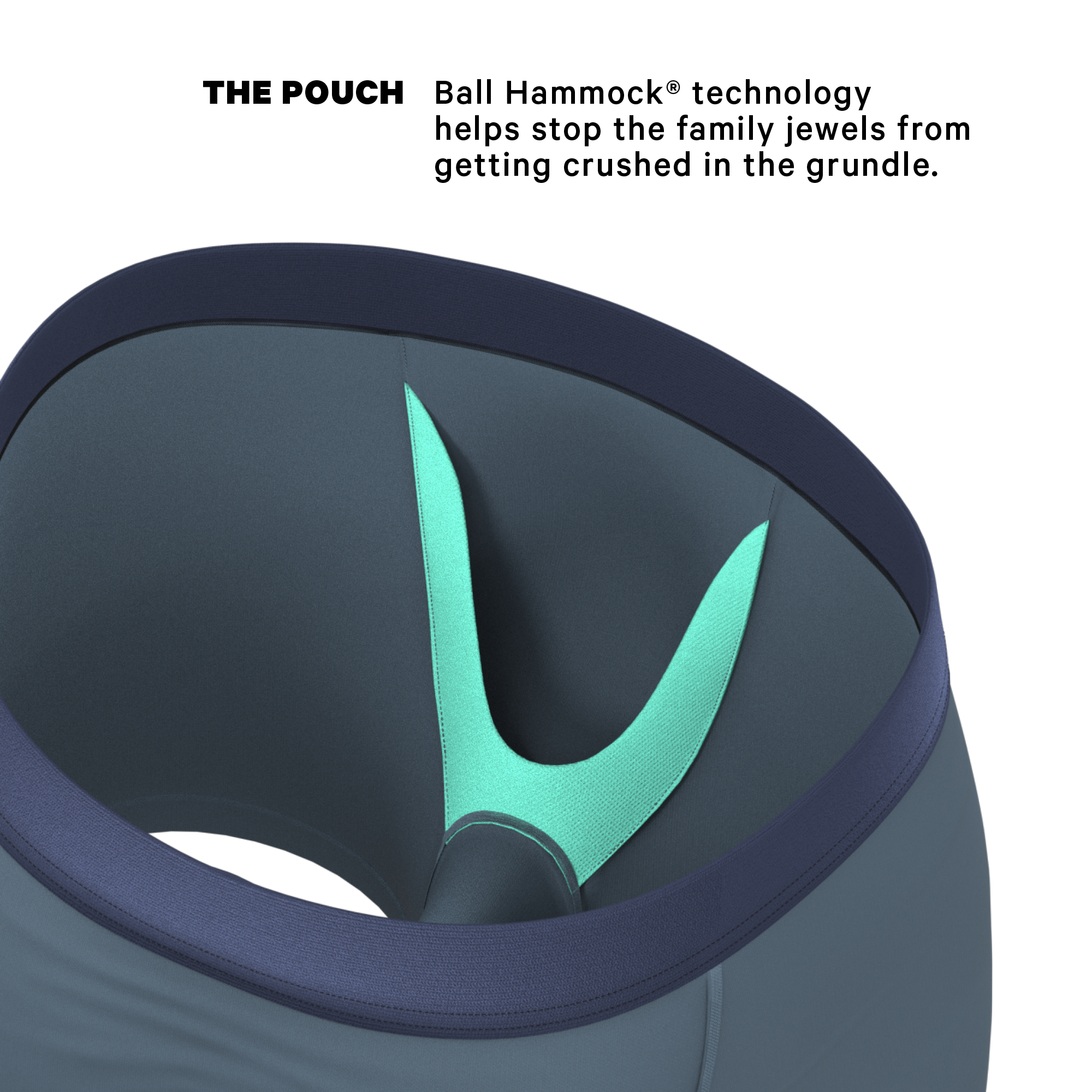 The Wake In The Lake | Tonal Teal Ball Hammock® Pouch Underwear - Shinesty