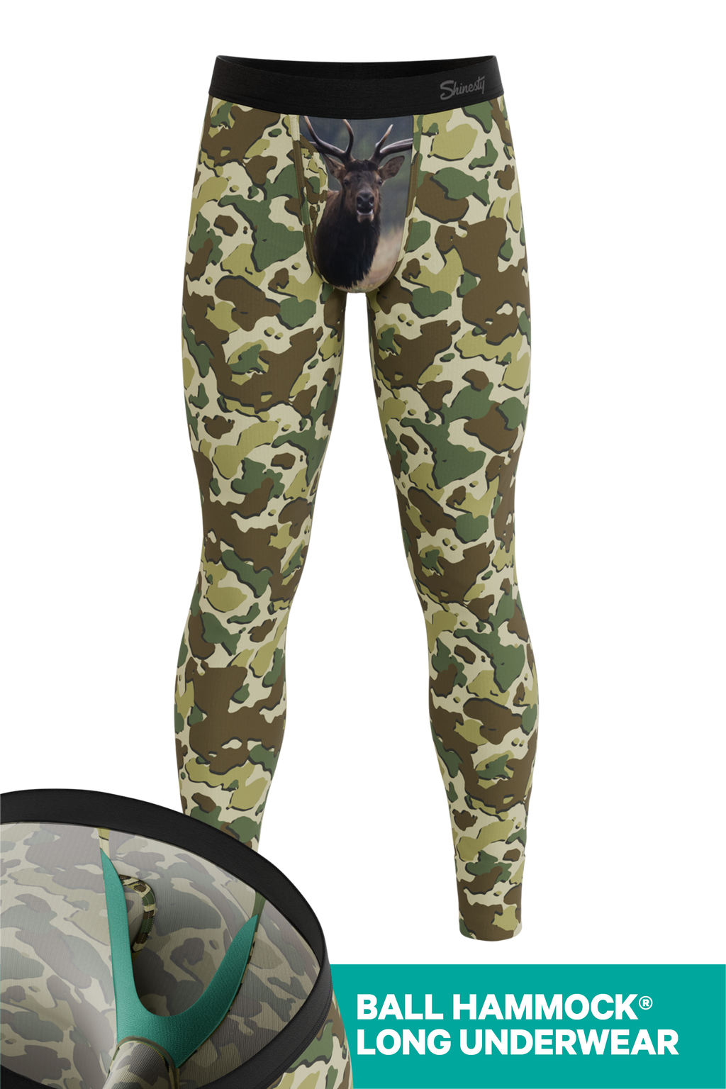 The Welcome Elk | Hunting Camoflauge Ball Hammock® Long Johns - Shinesty